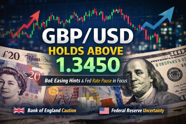 GBP/USD holds above 1.3450 as traders assess Bank of England easing outlook and Federal Reserve rate pause