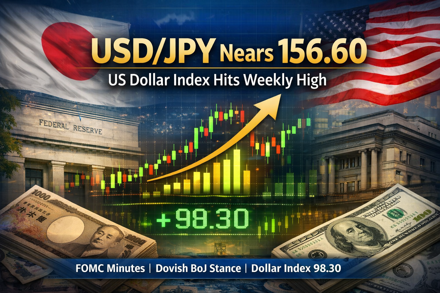 USD/JPY near 156.60 climbs as US Dollar Index rises